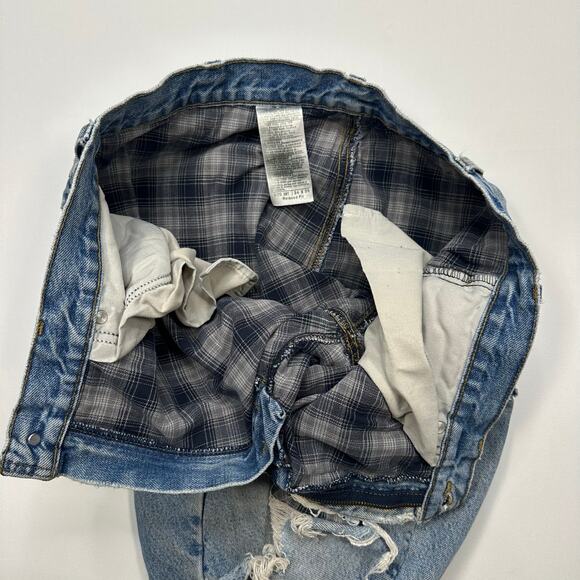 Vintage Carhartt Destroyed Distressed Flannel Lined Workwear Jeans 34 x 36 - Picture 11 of 12